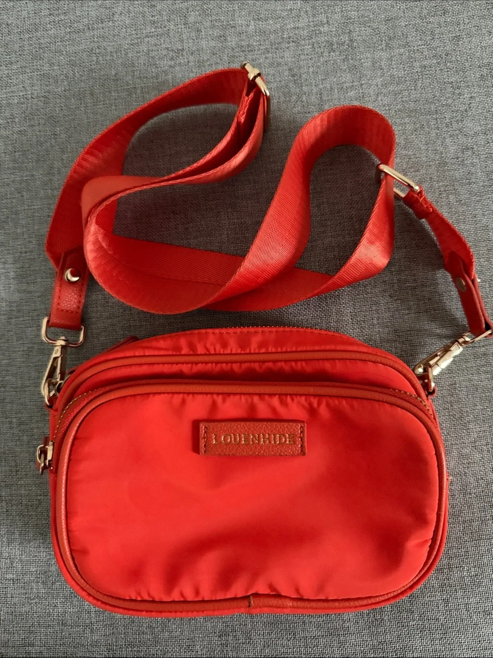 Loudenhide Cali Orange Crossbody Bag with Wide Adjustable Strap